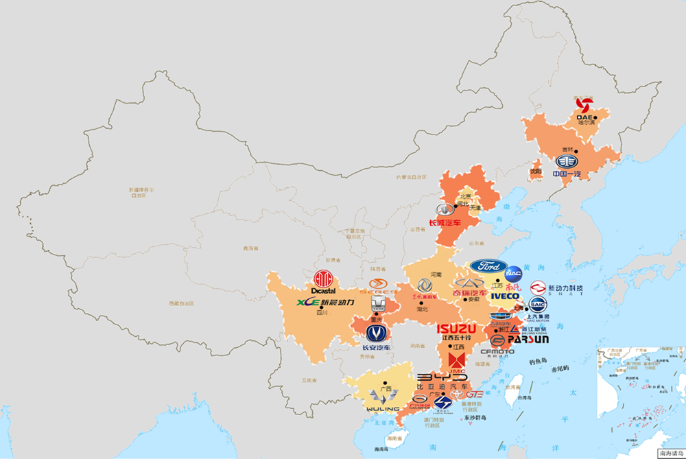 正恒动力中国客户分布地图